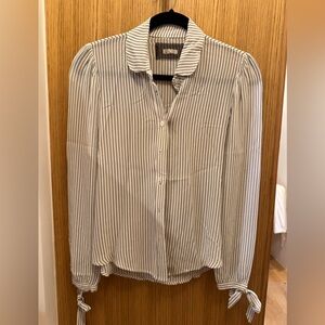 Reformation pinstripe blouse.